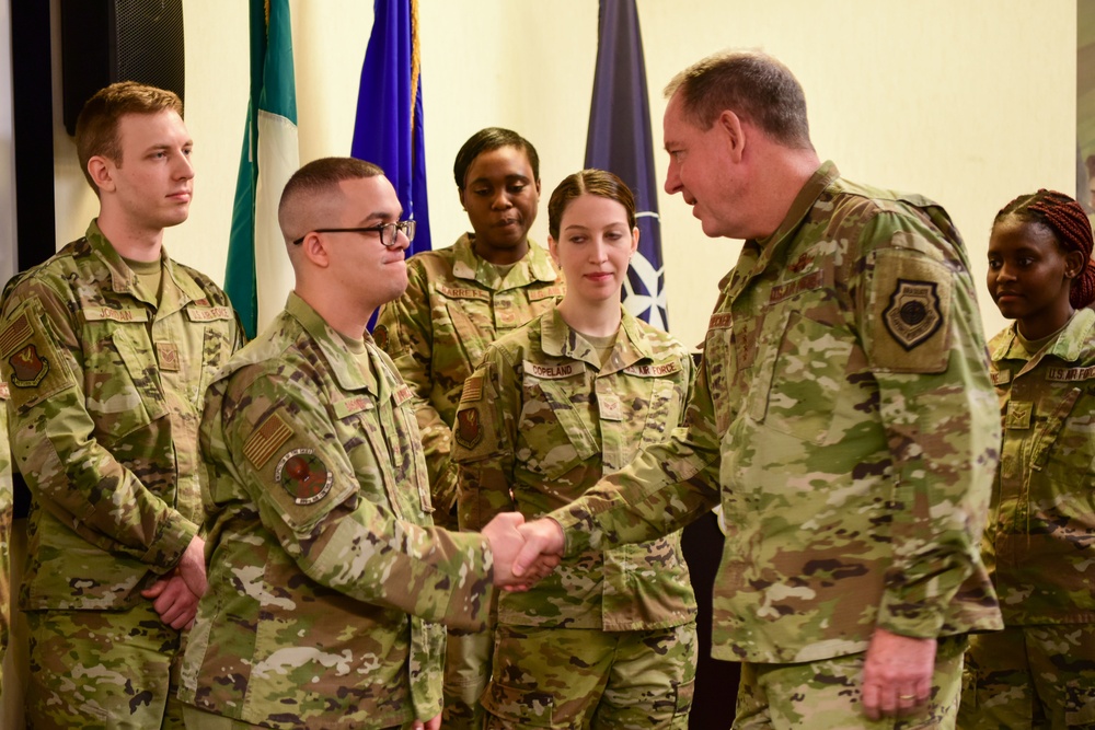 Mrs. Terrie Hecker, U.S Air Force in Europe and Air Forces Africa commanders spouse visits Aviano Air Base