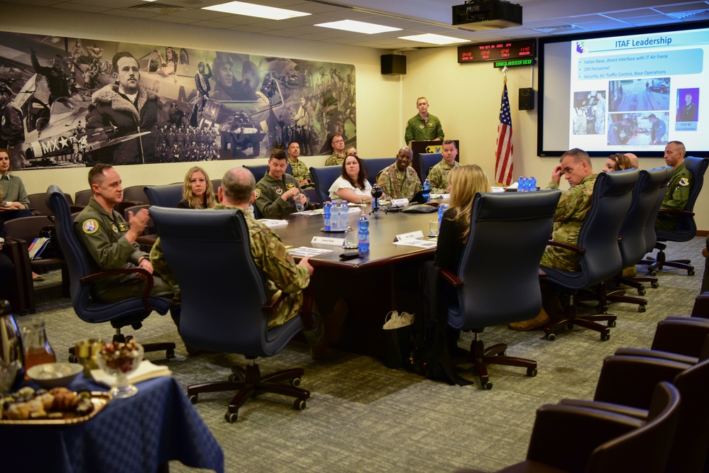 Mrs. Terrie Hecker, U.S Air Force in Europe and Air Forces Africa commanders spouse visits Aviano Air Base