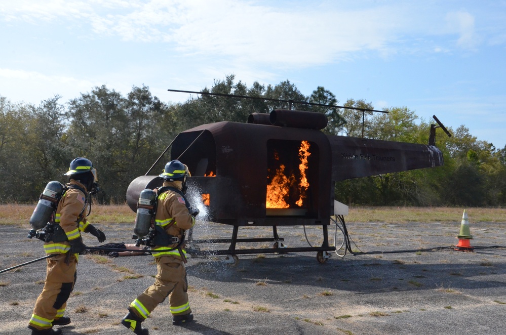 NAS Whiting Field fire and rescue crews train at OLF Choctaw during an exercise