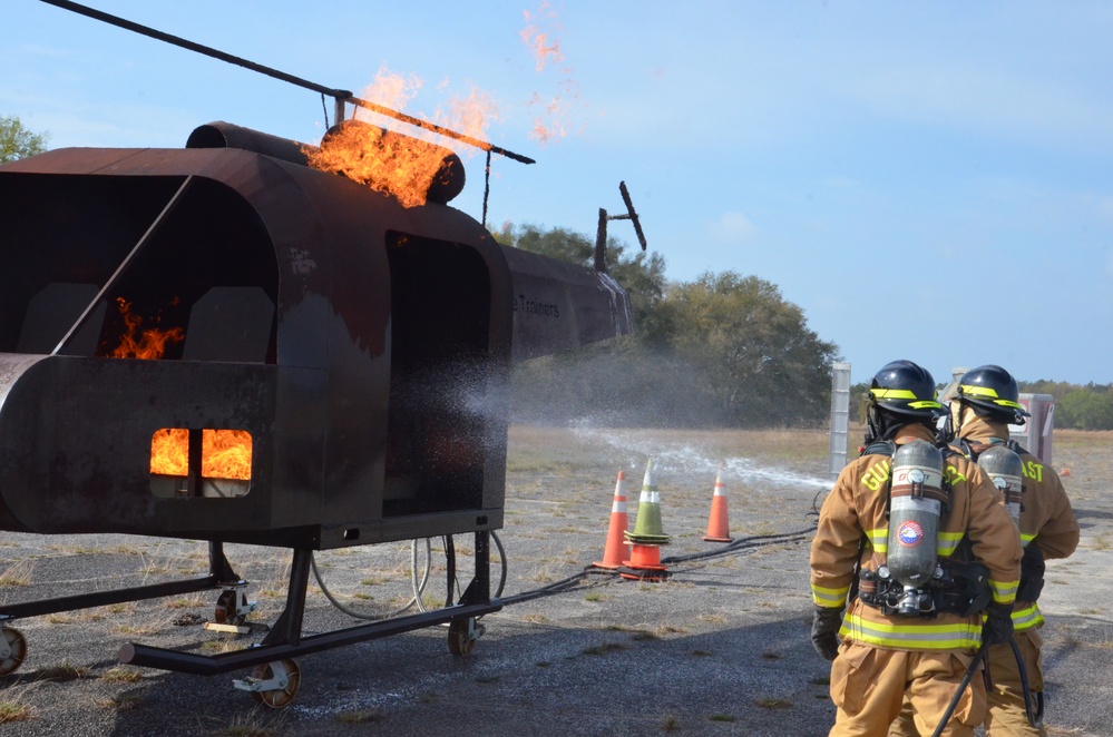 NAS Whiting Field fire and rescue crews train at OLF Choctaw during an exercise