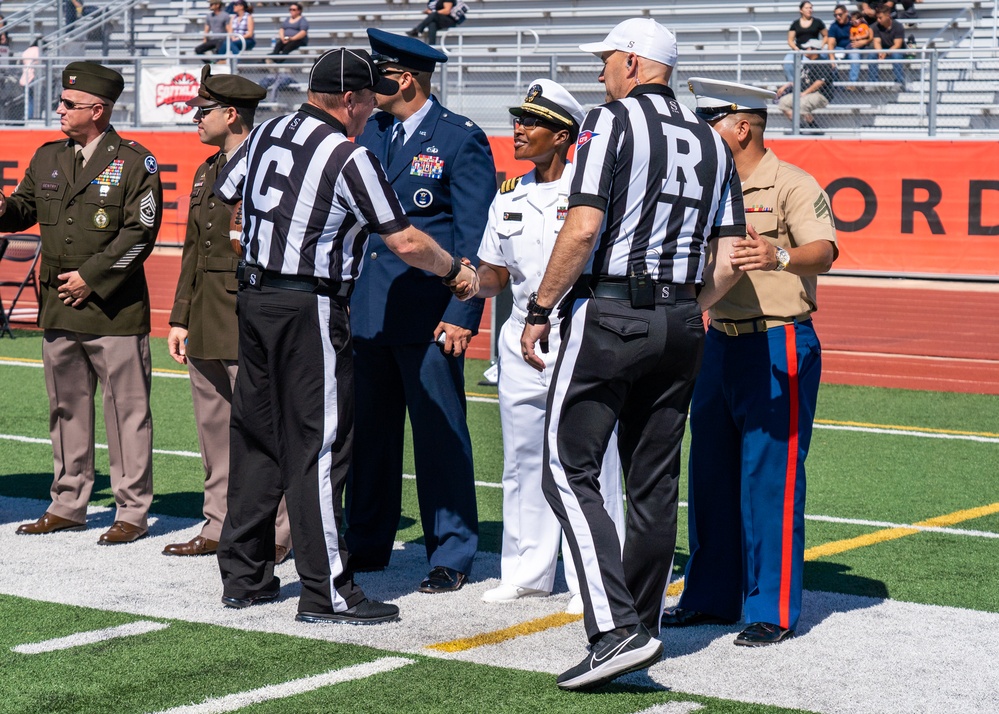 Navy Talent Acquisition Group San Antonio Supports Military Appreciation Football Game and Conducts Halftime Swear-In Ceremony