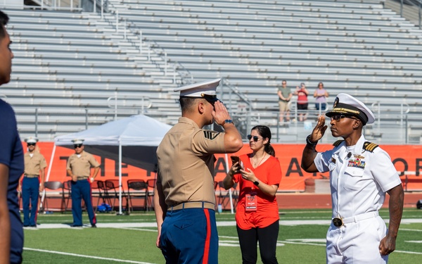 Navy Talent Acquisition Group San Antonio Supports Military Appreciation Football Game and Conducts Halftime Swear-In Ceremony