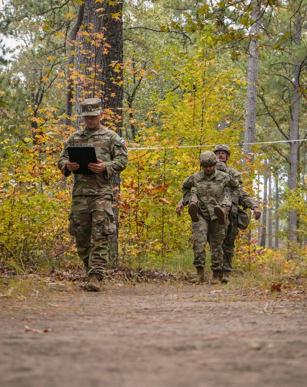 Soldiers compete in 44th Medical Brigade's Expert Field Medical Badge Competition