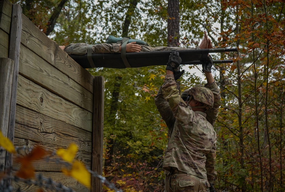 Soldiers compete in 44th Medical Brigade's Expert Field Medical Badge Competition