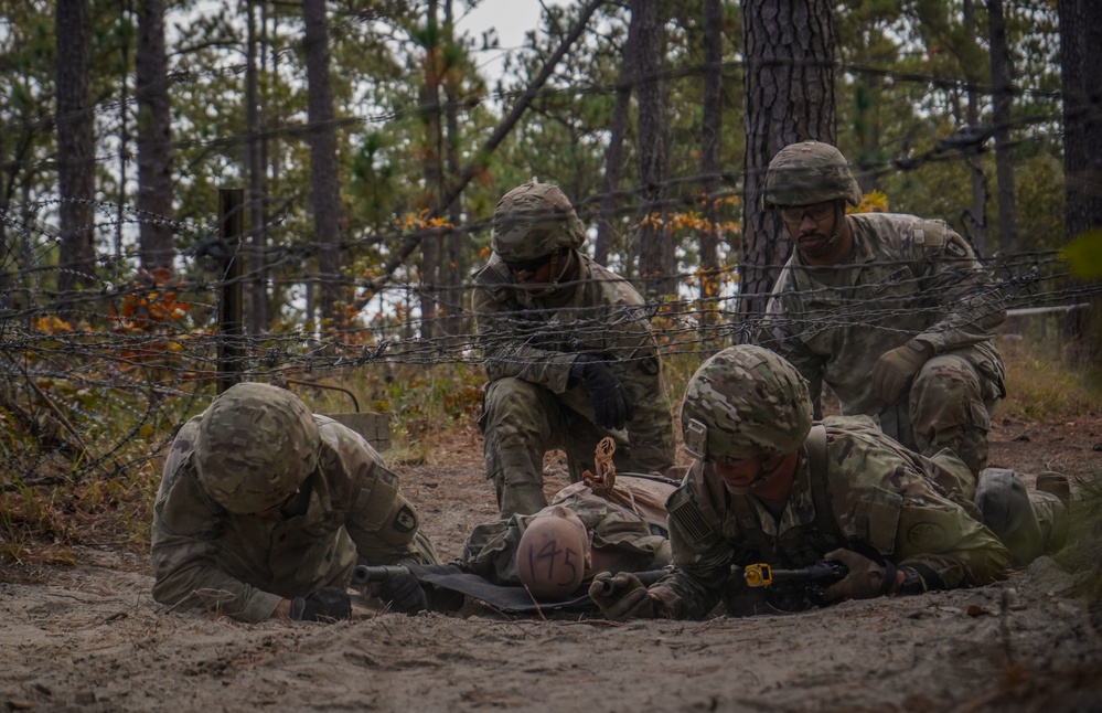 Soldiers compete in 44th Medical Brigade's Expert Field Medical Badge Competition