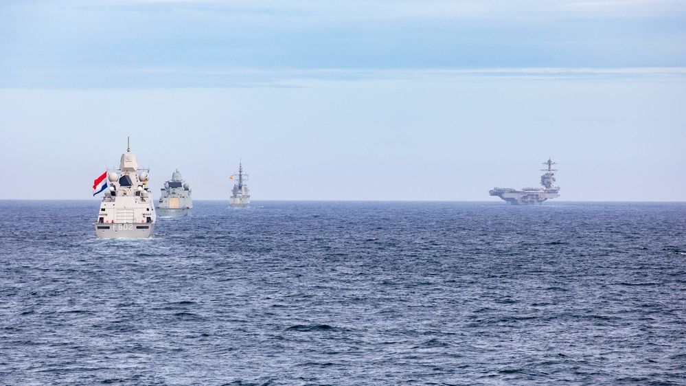 USS Ramage Conducts Formation Transit with Ford Carrier Strike Group