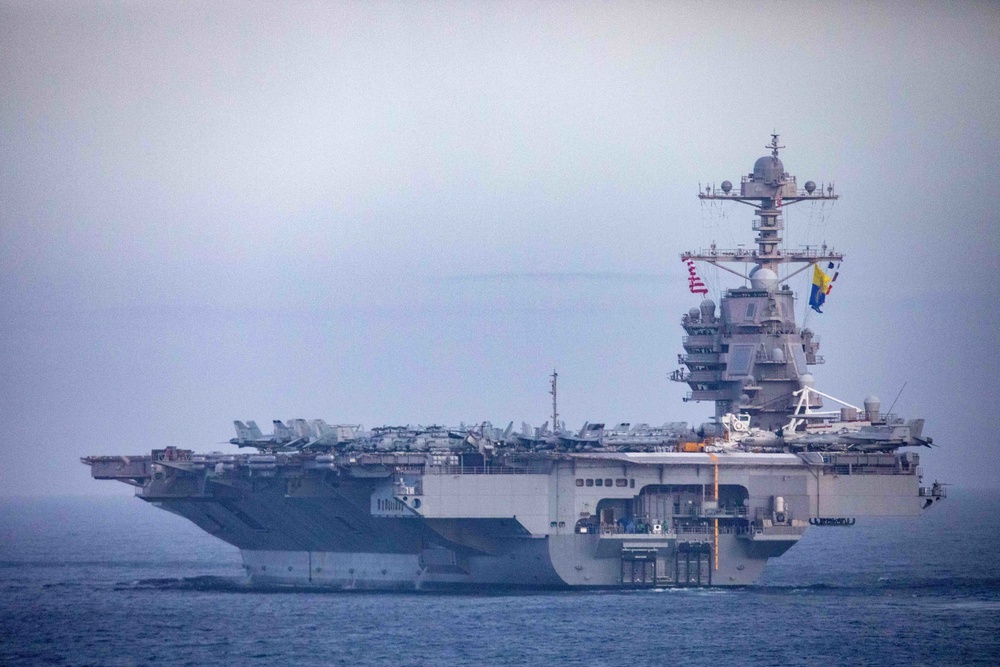 USS Ramage Conducts Formation Transit with Ford Carrier Strike Group