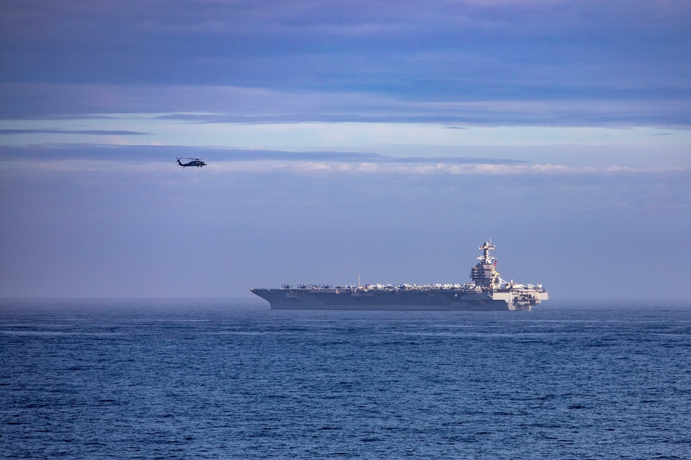 USS Ramage Conducts Formation Transit with Ford Carrier Strike Group