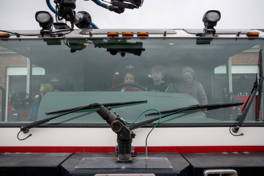 Belgian Schoolchildren visit Chievres Air Base Fire Department