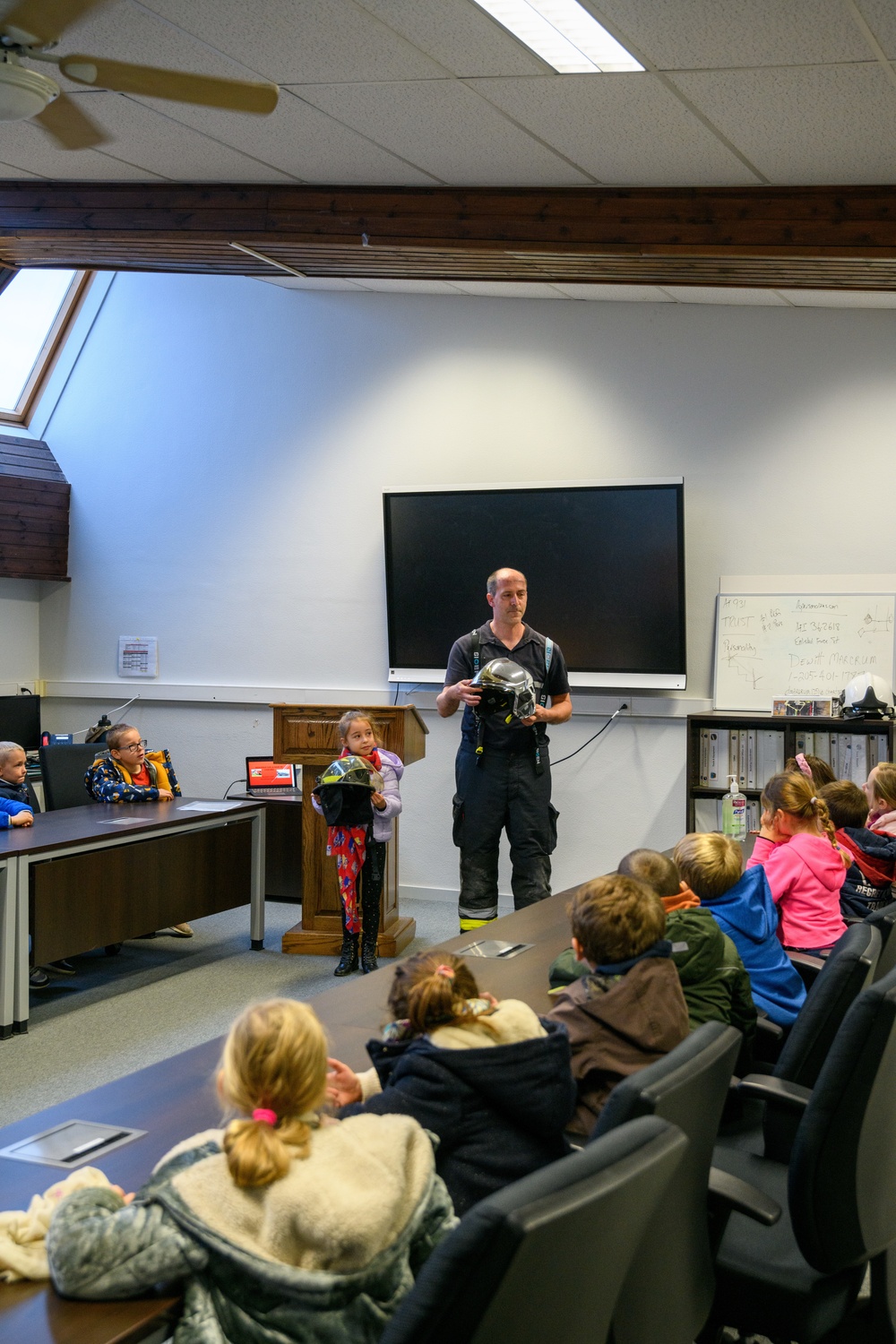 Belgian Schoolchildren visit Chievres Air Base Fire Department