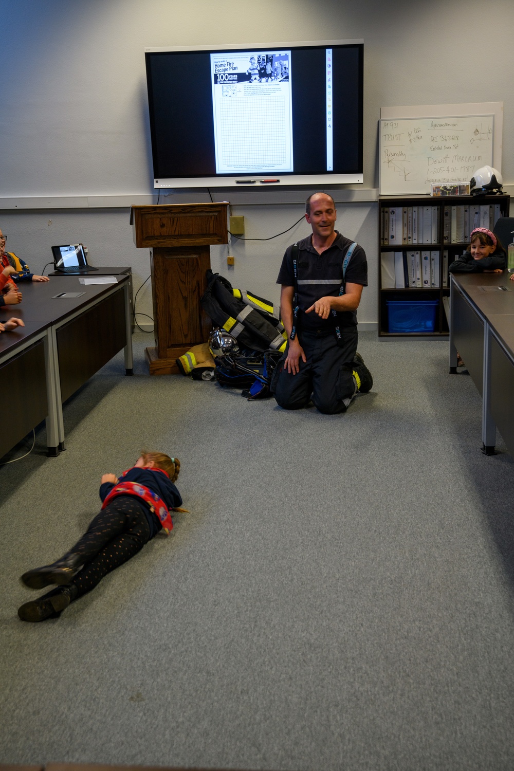 Belgian Schoolchildren visit Chievres Air Base Fire Department