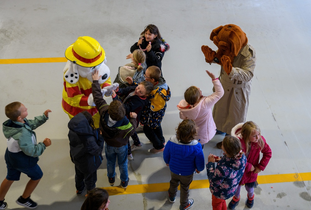 Belgian Schoolchildren visit Chievres Air Base Fire Department