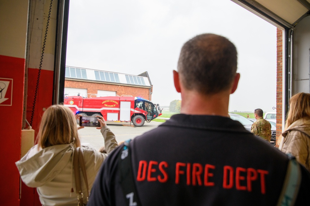 Belgian Schoolchildren visit Chievres Air Base Fire Department