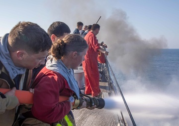 U.S. Navy Rescues Mariners from Burning Vessel in Gulf of Aden