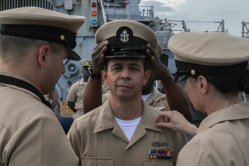 USS McFaul Holds CPO Pinning Ceremony