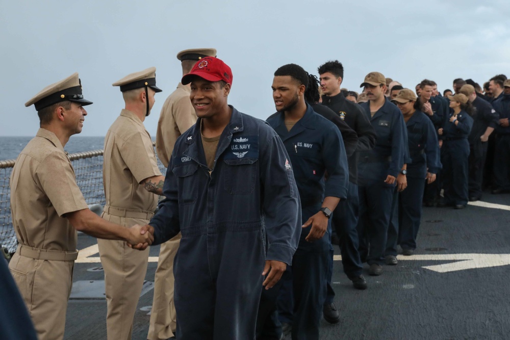 USS McFaul Holds CPO Pinning Ceremony