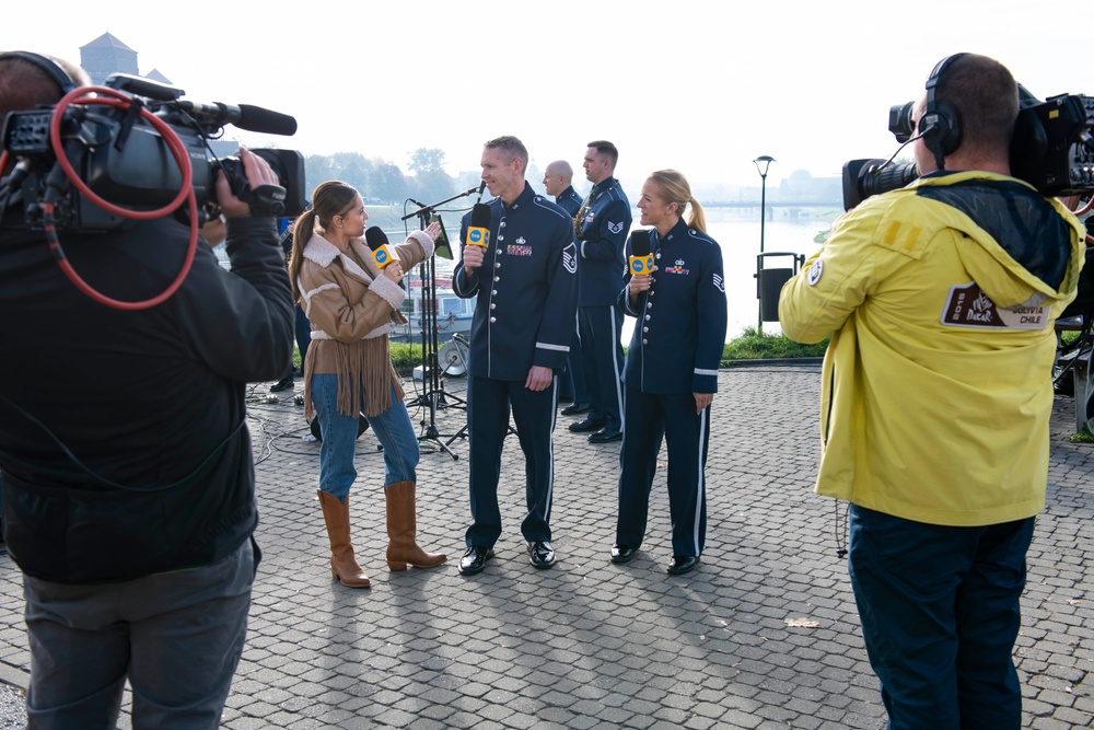 U.S. Air Forces Ambassadors Rock Band performs in Poland