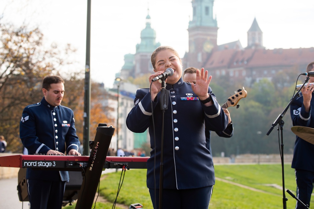 U.S. Air Forces Ambassadors Rock Band performs in Poland