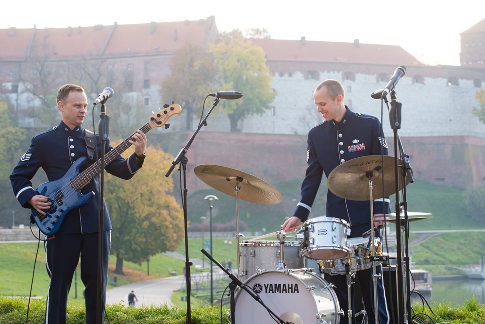 U.S. Air Forces Ambassadors Rock Band performs in Poland