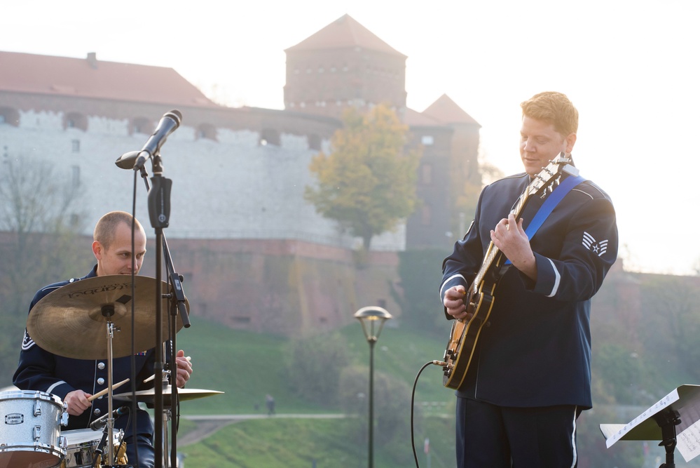 U.S. Air Forces Ambassadors Rock Band performs in Poland