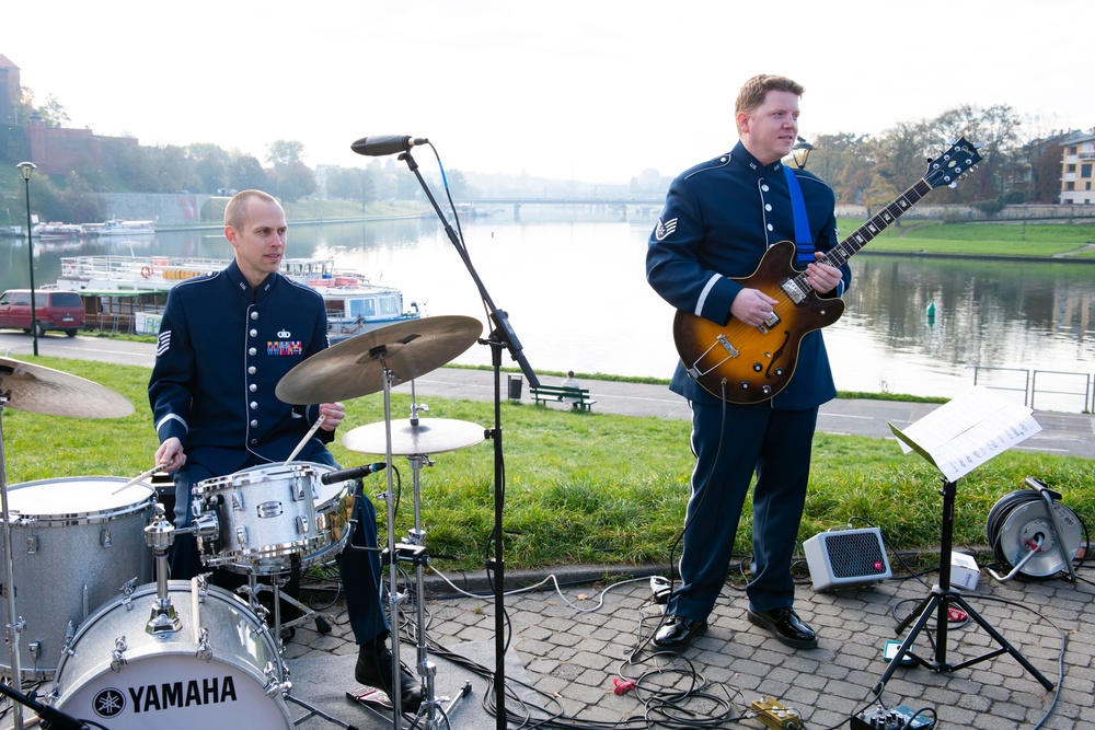U.S. Air Forces Ambassadors Rock Band performs in Poland