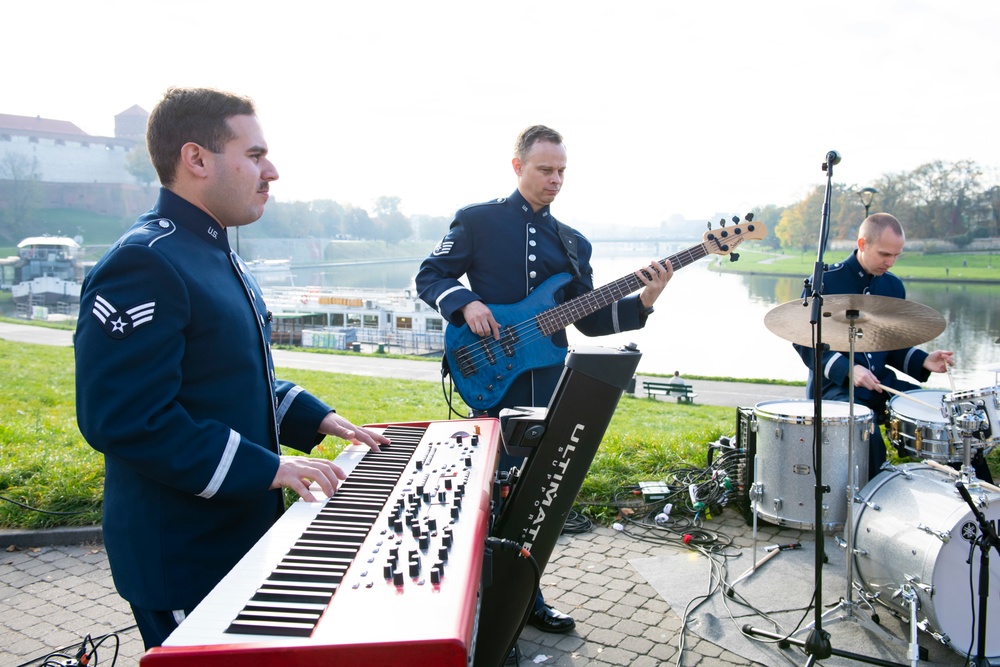 U.S. Air Forces Ambassadors Rock Band performs in Poland