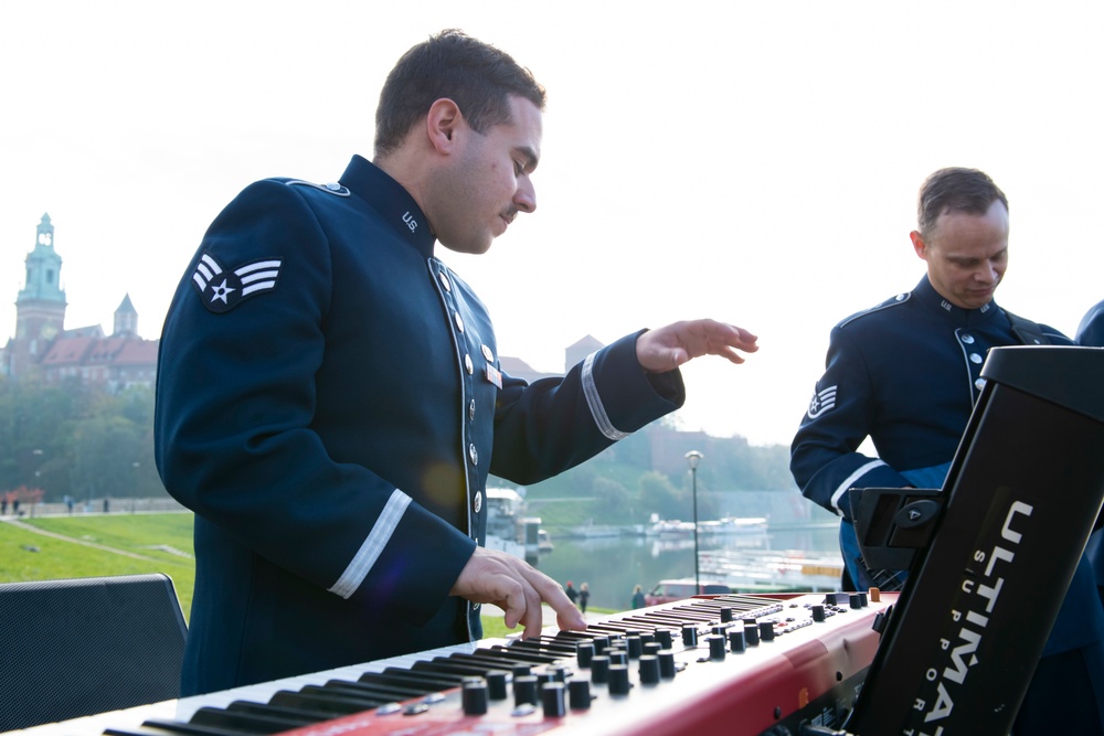 U.S. Air Forces Ambassadors Rock Band performs in Poland