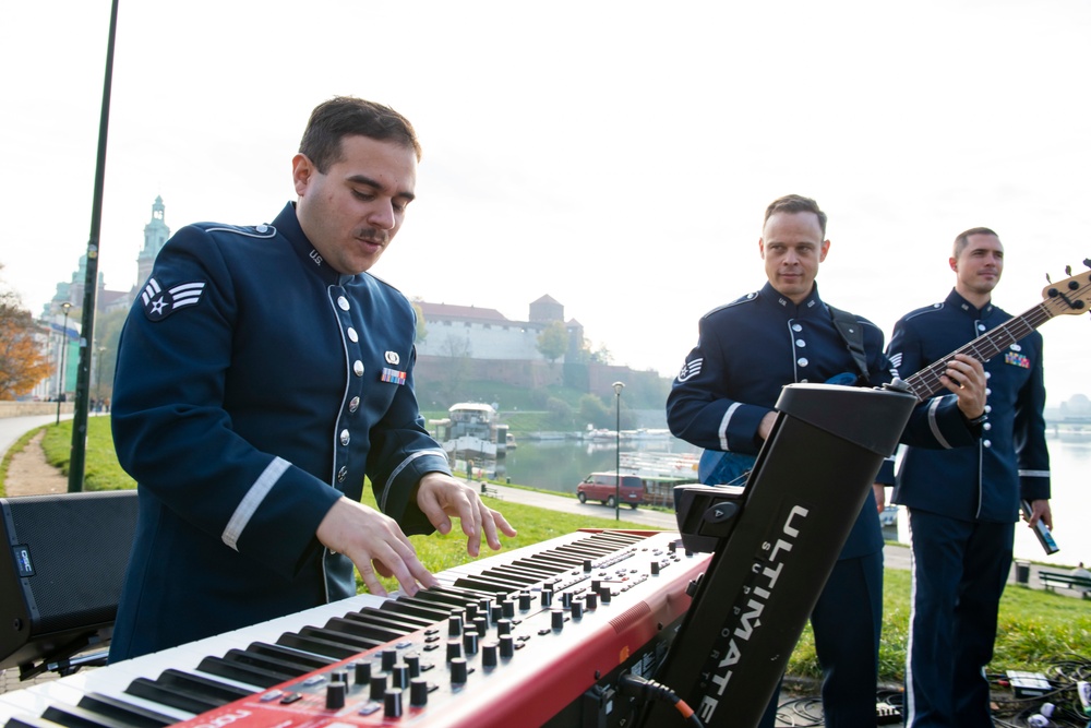U.S. Air Forces Ambassadors Rock Band performs in Poland