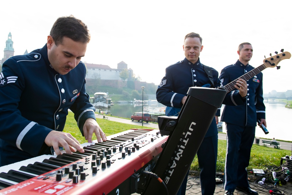 U.S. Air Forces Ambassadors Rock Band performs in Poland