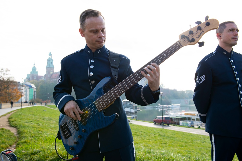 U.S. Air Forces Ambassadors Rock Band performs in Poland