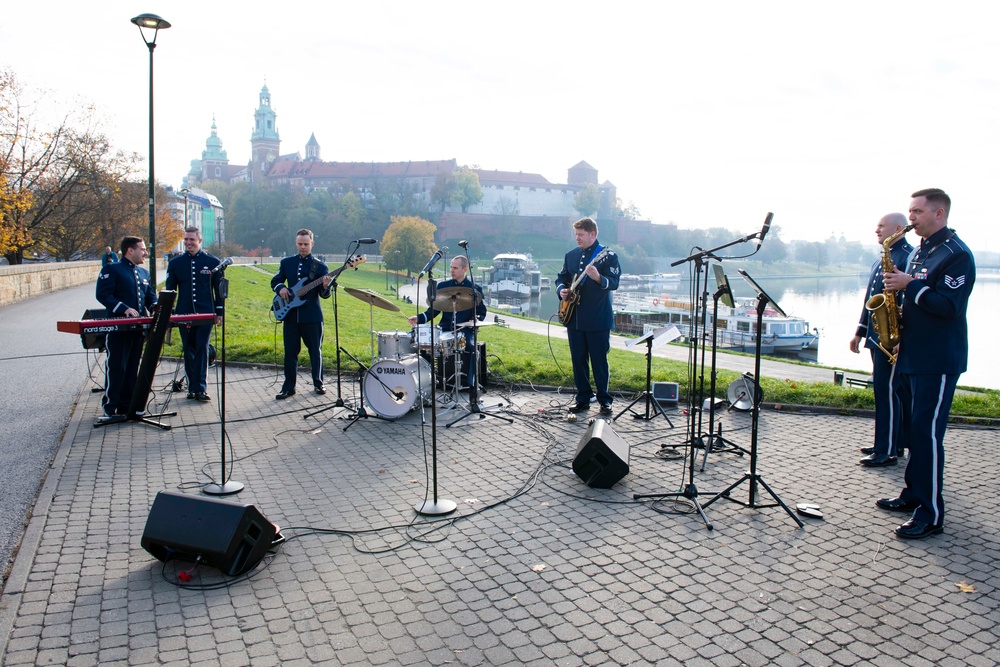 U.S. Air Forces Ambassadors Rock Band performs in Poland