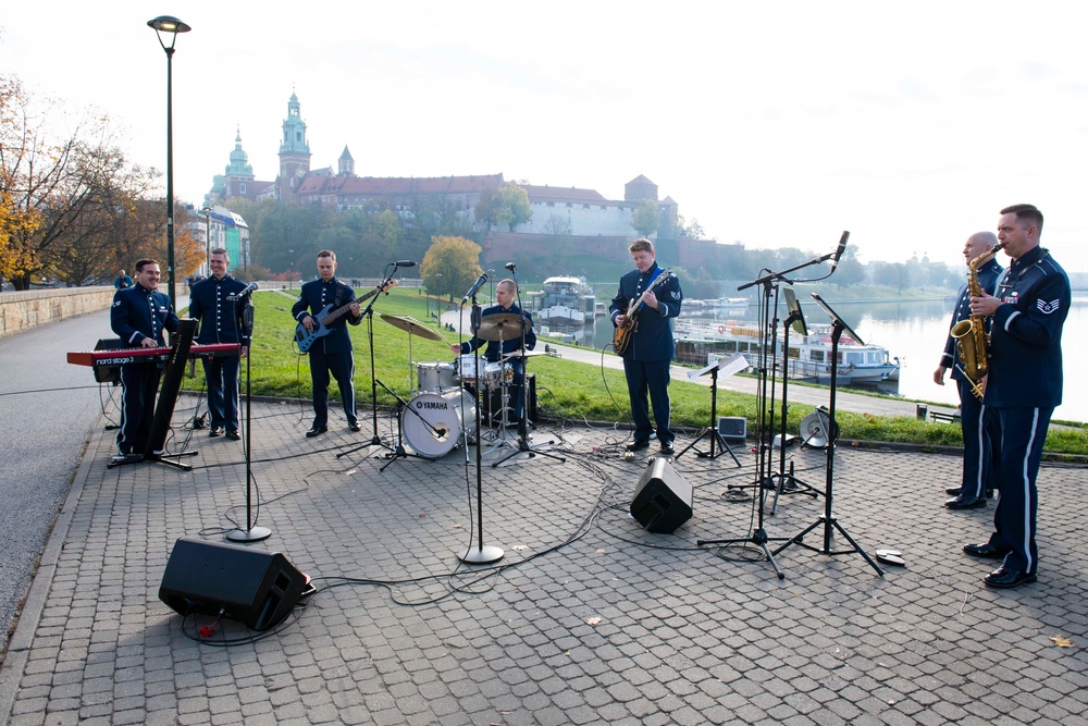 U.S. Air Forces Ambassadors Rock Band performs in Poland