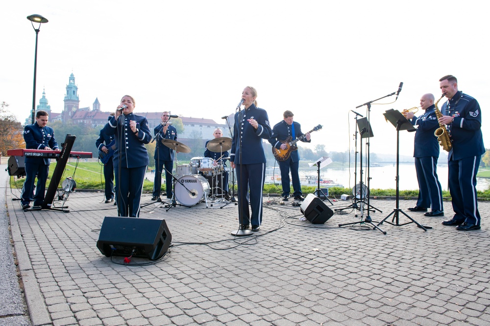 U.S. Air Forces Ambassadors Rock Band performs in Poland
