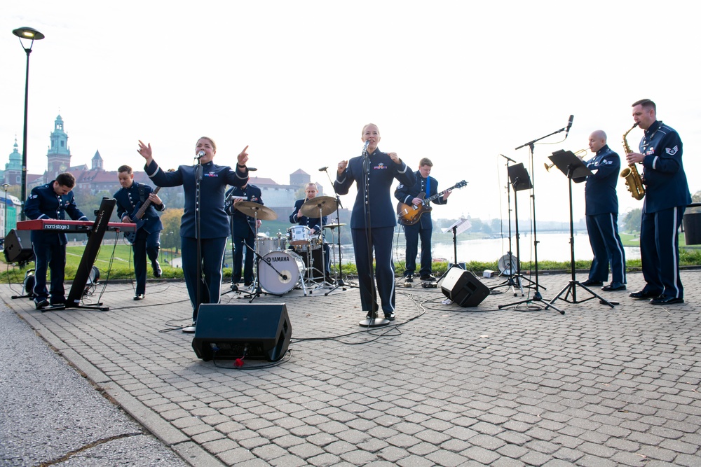 U.S. Air Forces Ambassadors Rock Band performs in Poland