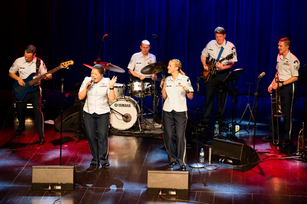 U.S. Air Forces Ambassadors Rock Band performs in Poland