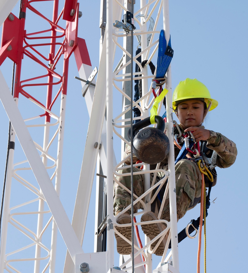 Engineering and Installation team scales tower for training