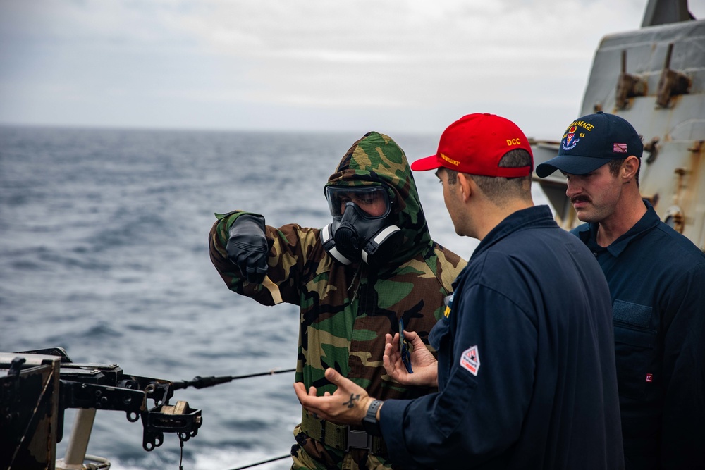 USS Ramage Conducts CBR Drill