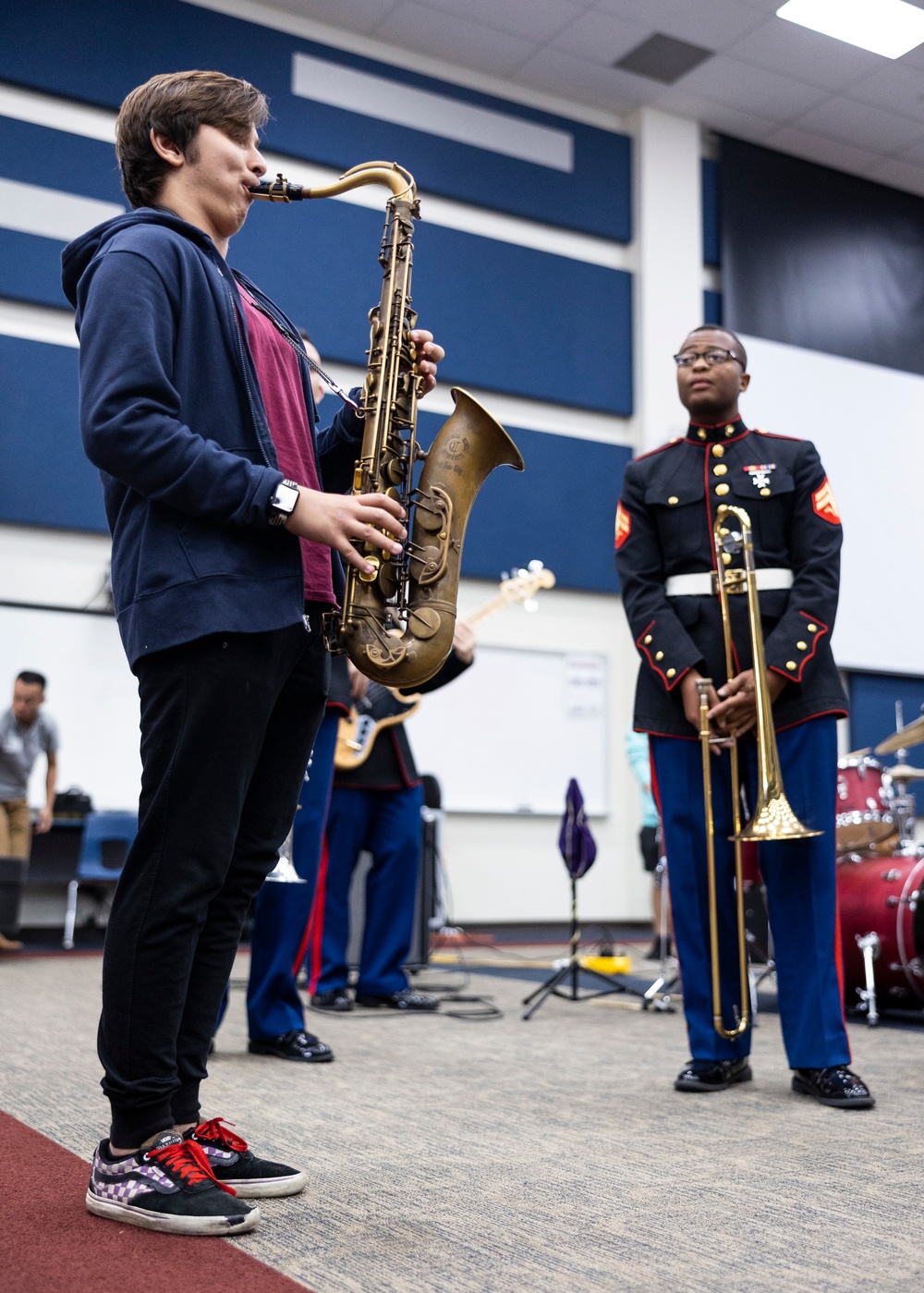 New Orleans Band Marches Into Allen High School