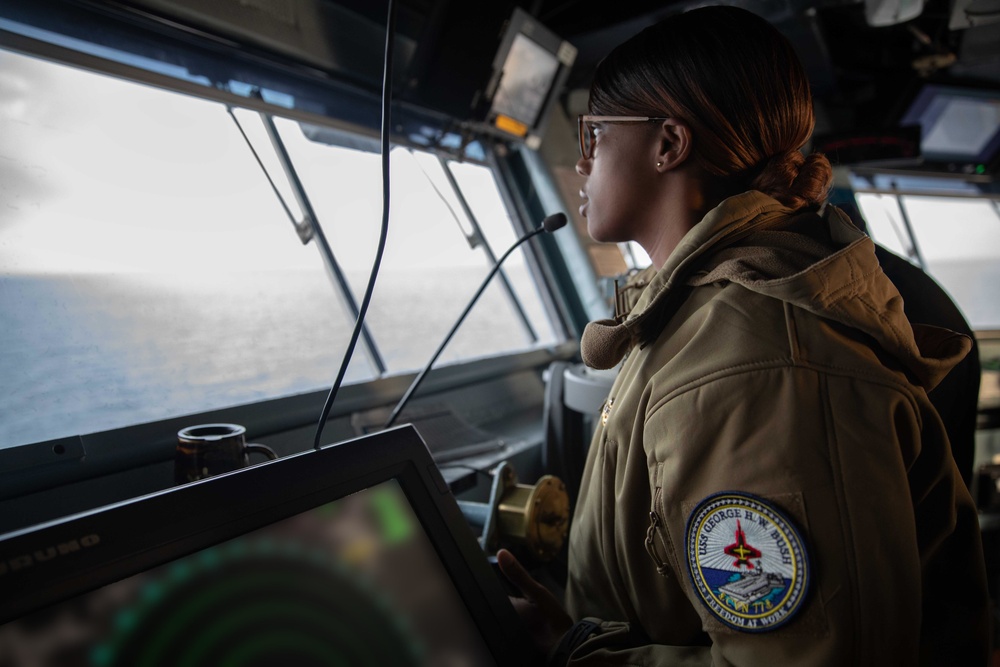 Replenishment-at-sea Onboard USS George H.W. Bush (CVN 77)