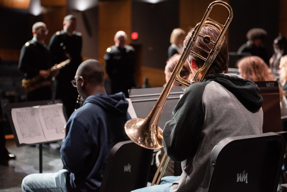 United States Navy Band Commodores present a clinic at Academies of West Memphis High School