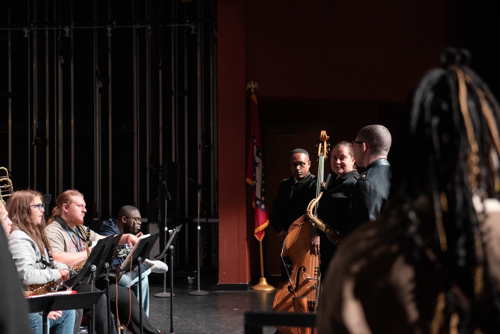 United States Navy Band Commodores present a clinic at Academies of West Memphis High School