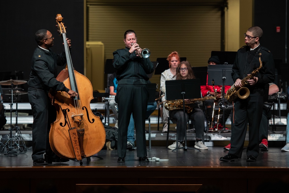 United States Navy Band Commodores present a clinic at Academies of West Memphis High School