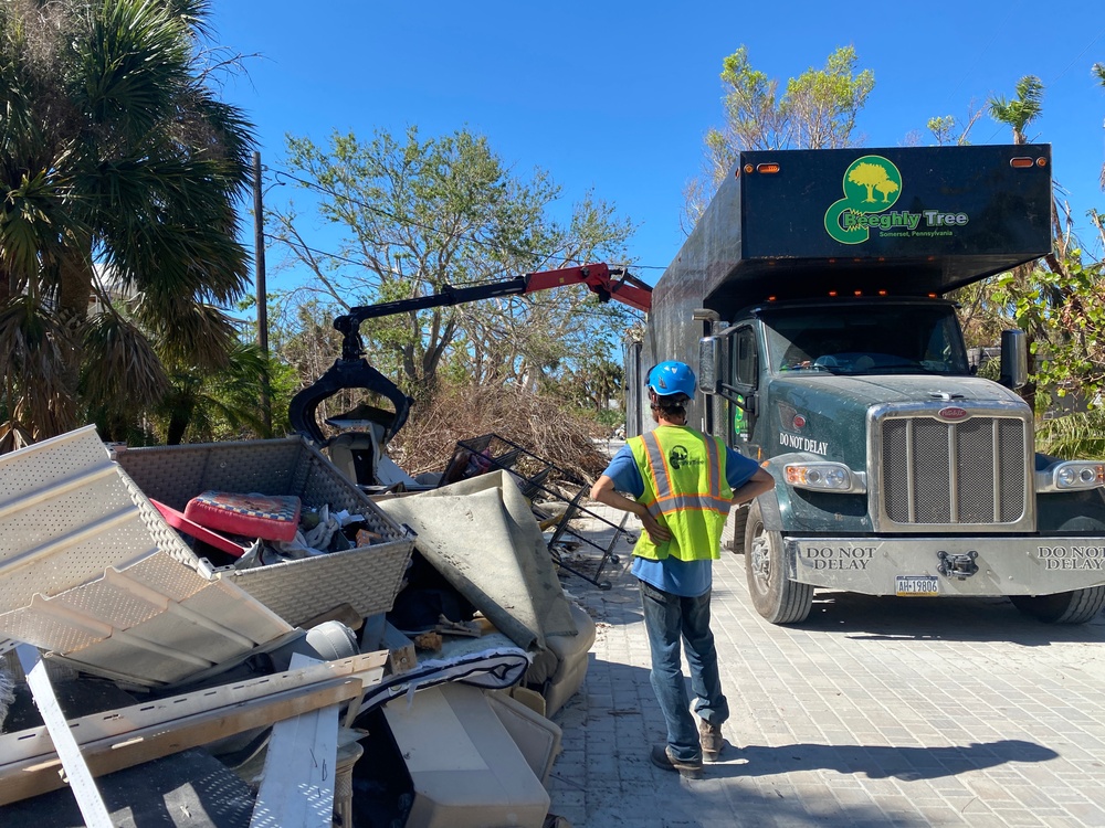 Crews Work To Remove Debris on Sanibel Island