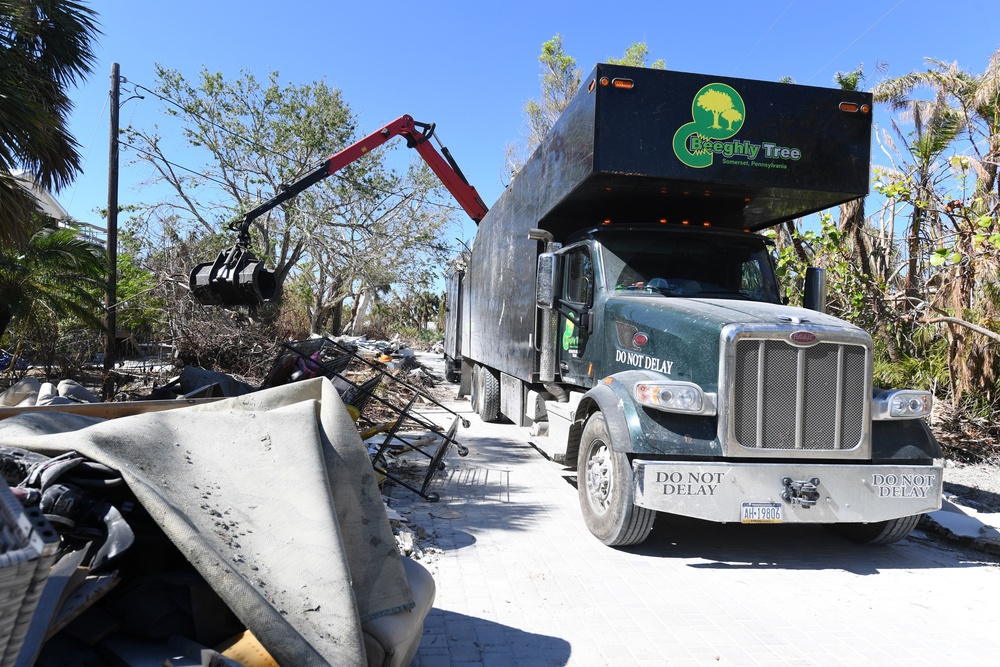 Crews Work To Remove Debris on Sanibel Island