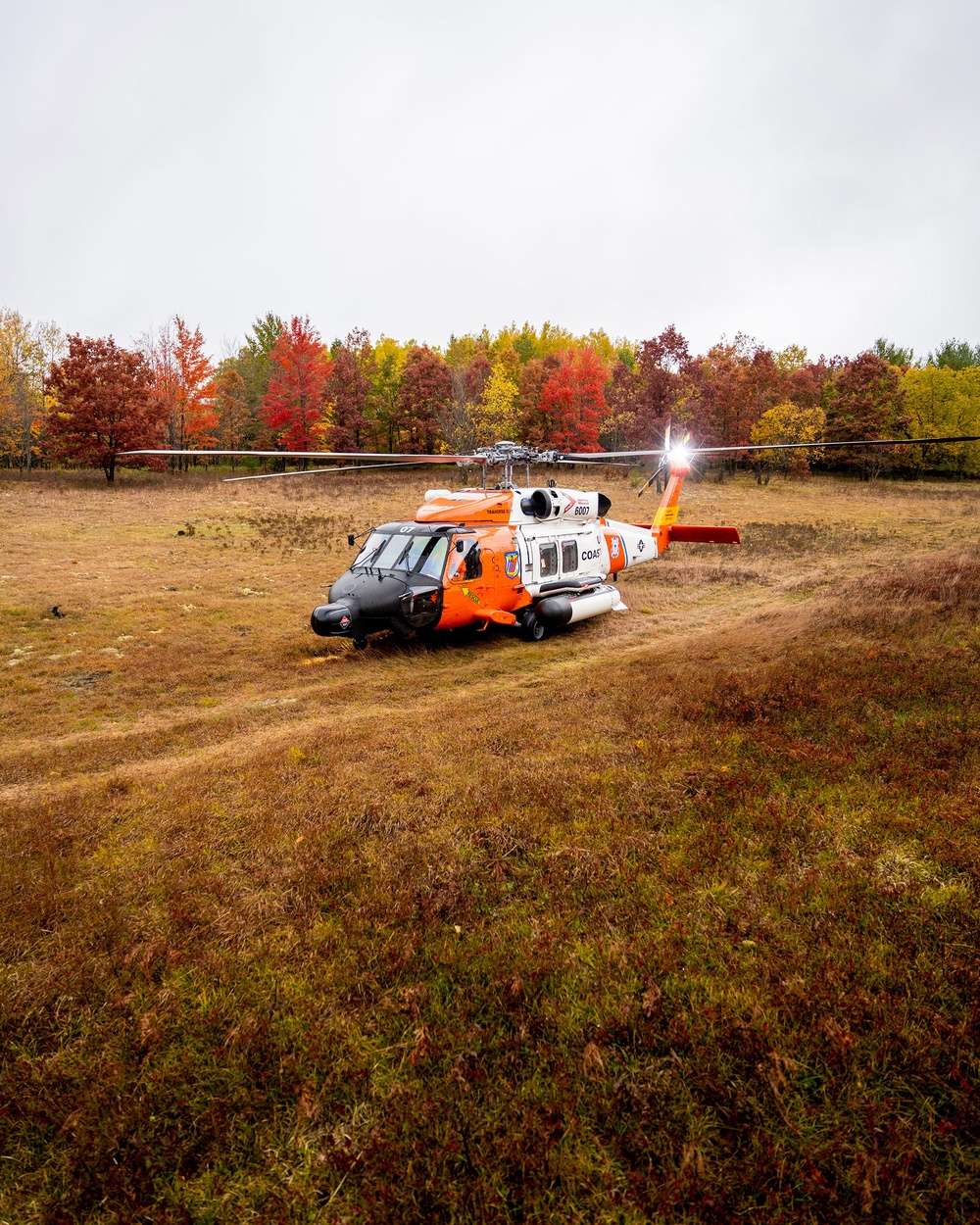 Air Station Traverse City crews train amid breathtaking fall colors