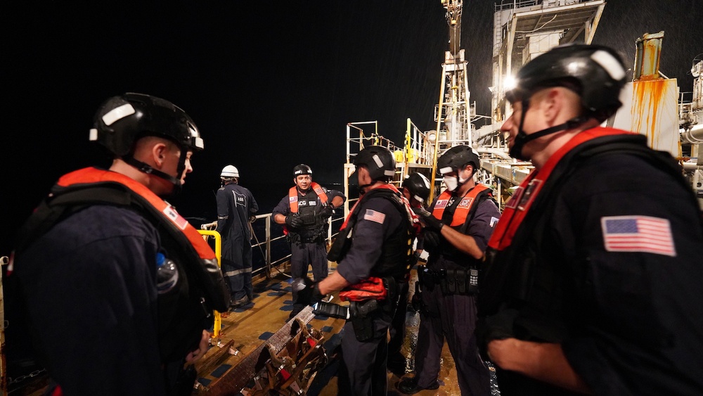U.S. Coast Guard ensures safety of Port of Guam through at-sea boarding of motor vessel Kenyo  