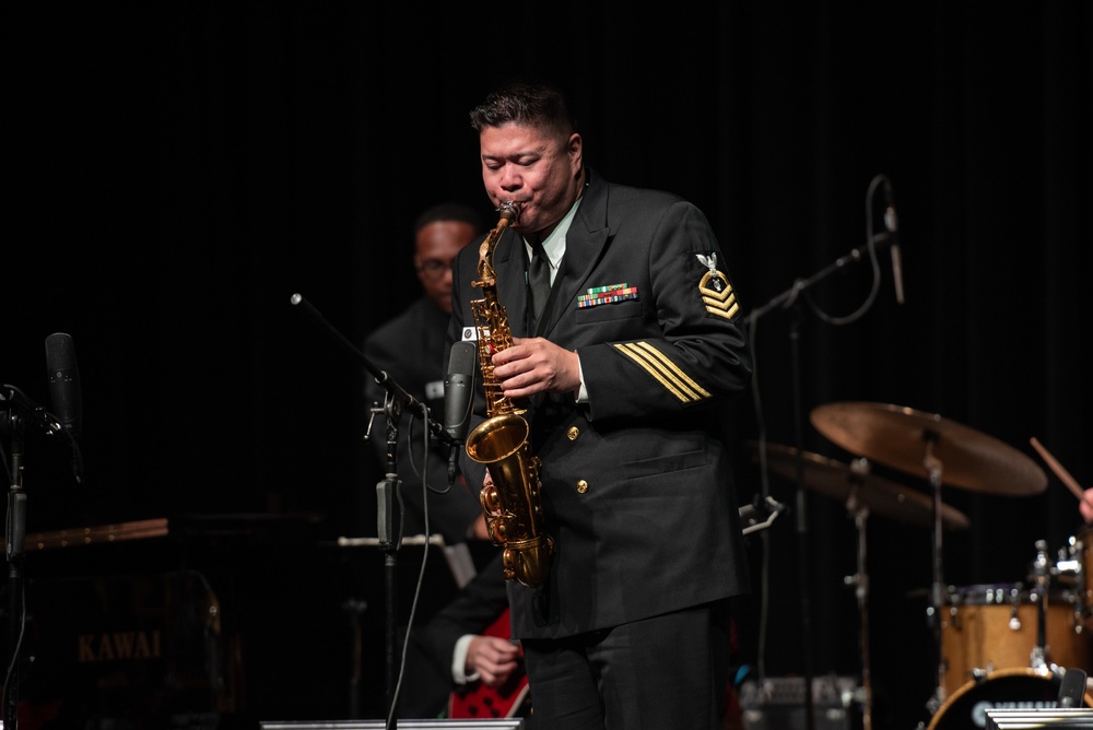 United States Navy Band Commodores perform at the Academies of West Memphis Performing Arts Center.