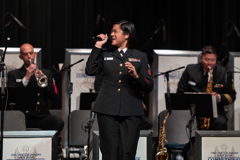 United States Navy Band Commodores perform at the Academies of West Memphis Performing Arts Center.
