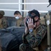 MAG-12 Navy Corpsmen hone their skills during a flight line aid station exercise