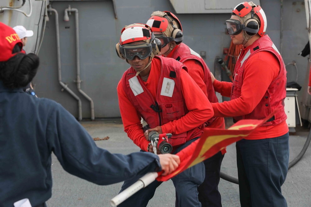 USS McFaul Conducts Firefighting Drill